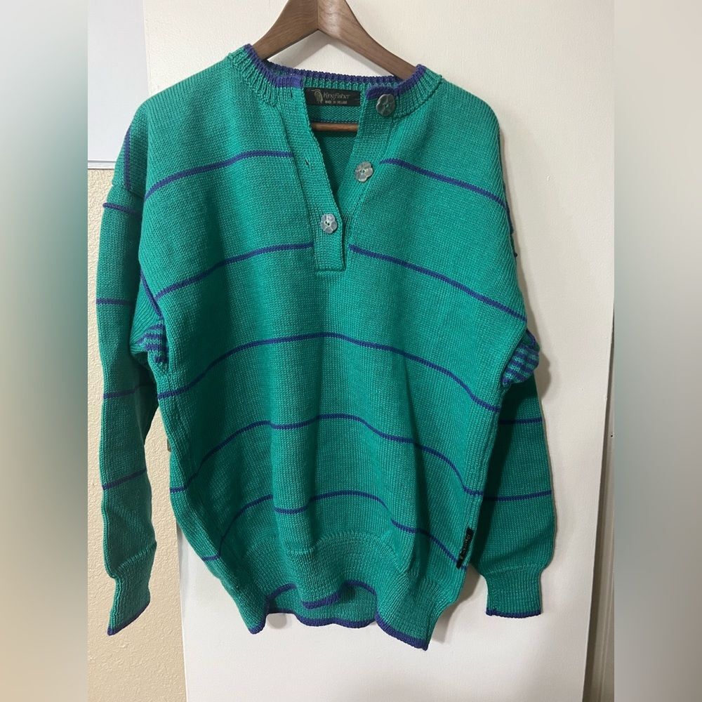 Vintage Lambswool KingFisher V-Neck Sweater Men’s XL Classic Winter Cabincore